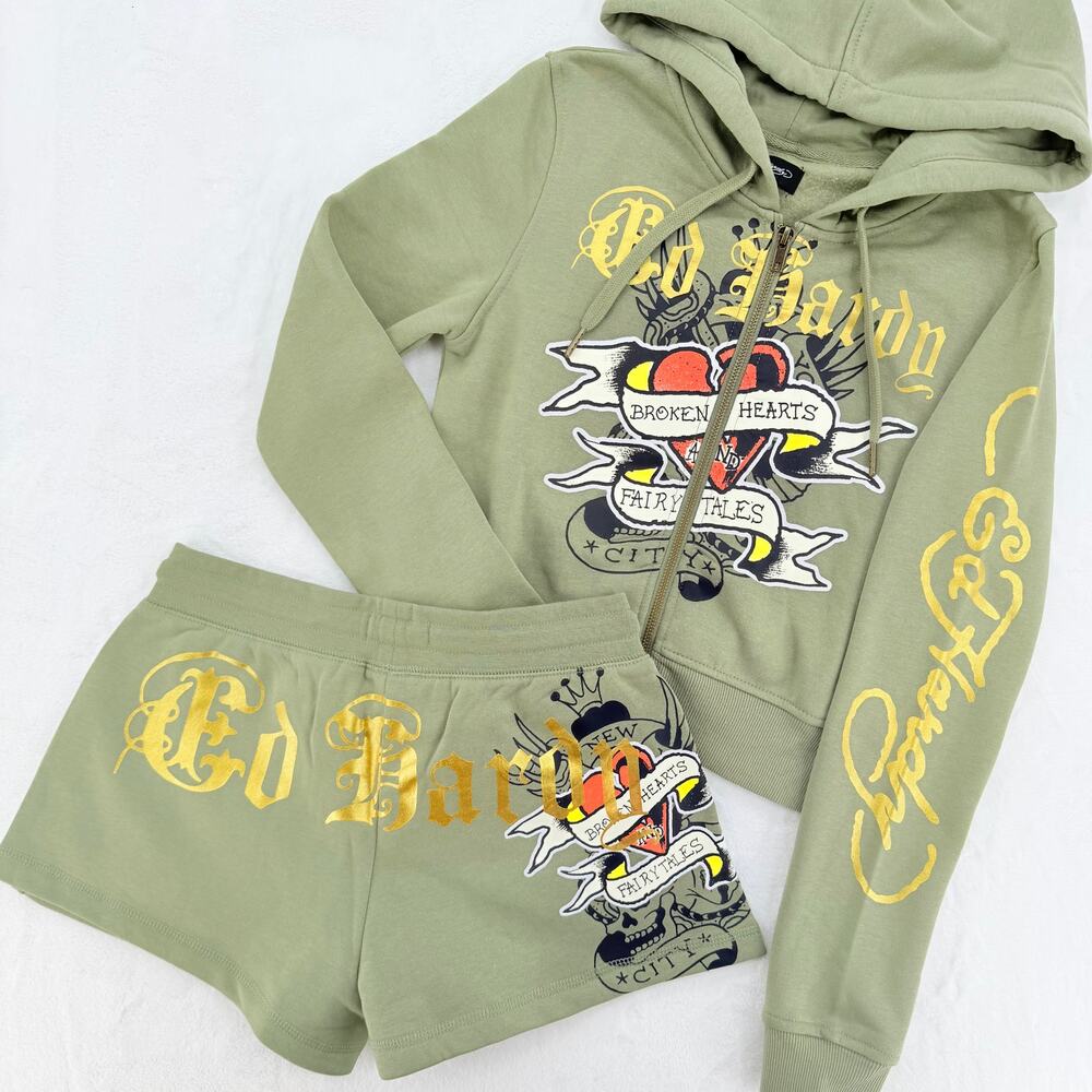 Ed Hardy Hoodie and Short Set (Size XS)